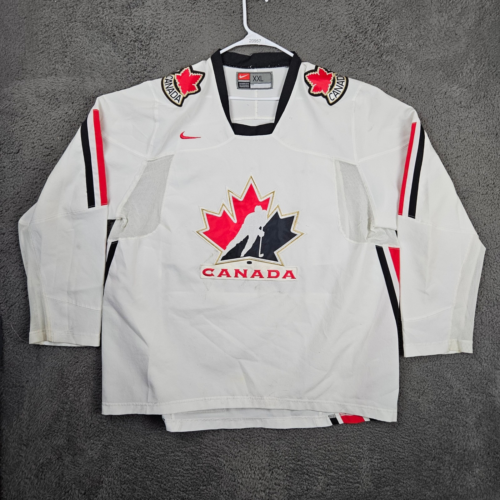 Nike Hockey Team Canada Jersey Mens Xxl White Red Olympic Iihf Maple Leaf Logo
